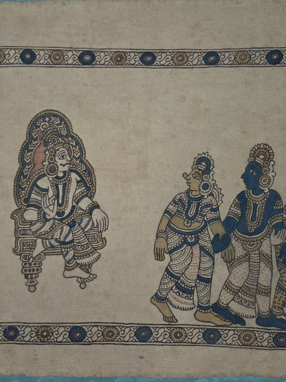 Authentic Kalakshetra Foundation Kalamkari Hand-Painted Textile Wall Panel